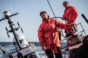 Leg 10, from Cardiff to Gothenburg, day 02 on board Dongfeng. Pascal Bidegorry and Charles Caudrelier. 11 June, 2018.